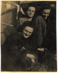 Image: Livia, Cibi and Magda Meller in Vranov, Czekoslovakia, 1942 (a month prior to being taken to Auschwitz).